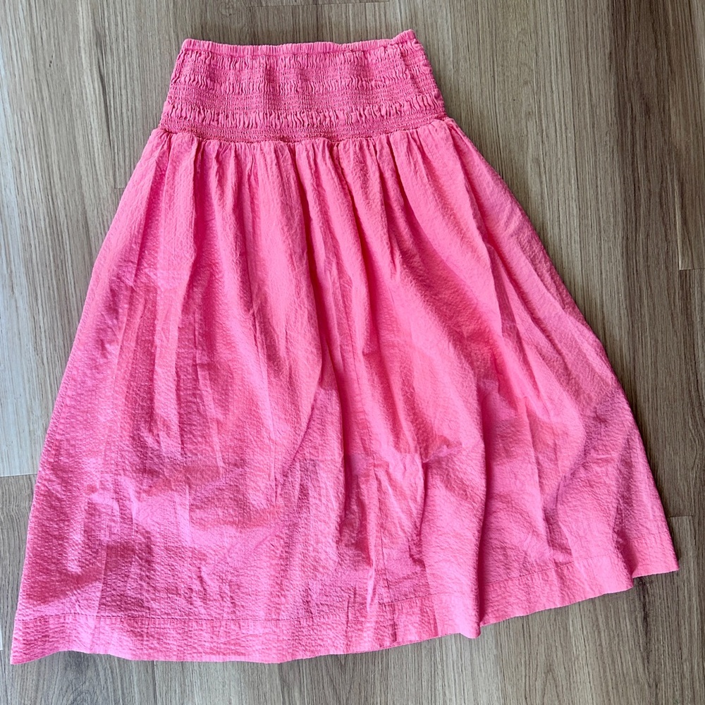 AYR The Triple Threat Skirt Size S AGUA FRESCA (Pink) Crinkle Cotton - Picture 8 of 10